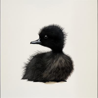 Small Black Duckling Illustration