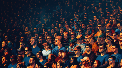 Soccer Match Audience Pixel Art