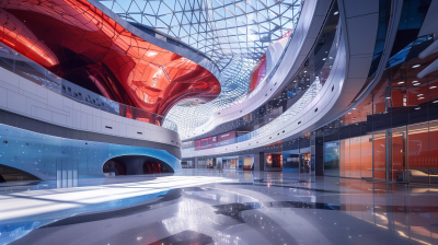 Futuristic Shopping Mall Interior