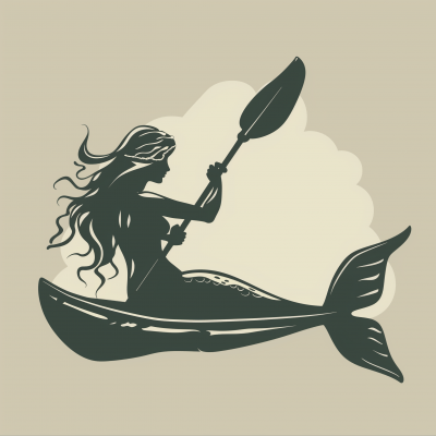 Mermaid Logo with Kayak Paddle