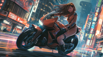 Cyberpunk Motorcycle Ride