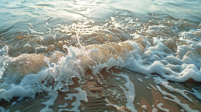 Close-up of Waves on Beach
