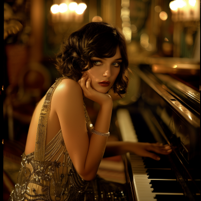 1920s Flapper at the Piano