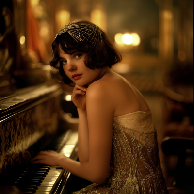1920s Flapper by Piano