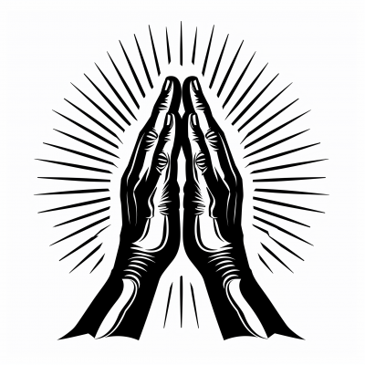 Praying Hands Logo Illustration