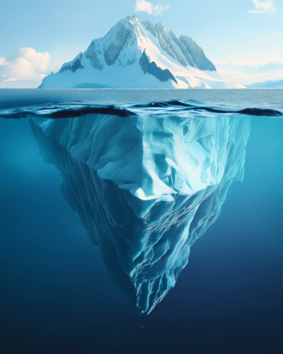 Iceberg Above and Below Water