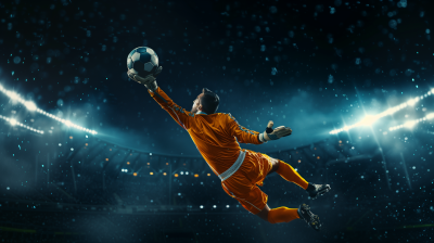 Soccer Player Catching Ball