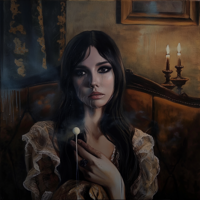 Surreal Whimsical Victorian Girl Portrait