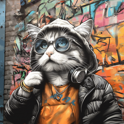 Nerdy Cat Illustration