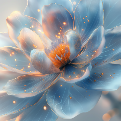 Luminous Blue Flower