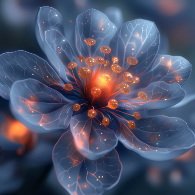 Enchanting Blue Flower Digital Artwork