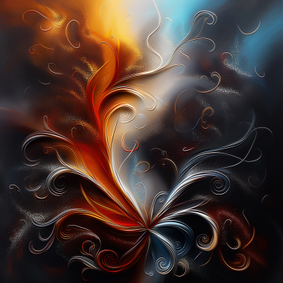 Fiery Phoenix Abstract Digital Artwork