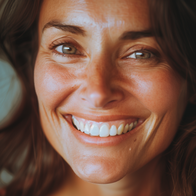 Warm Smiling Woman Close-Up