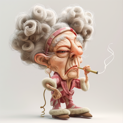 3D Caricature of an Old Woman