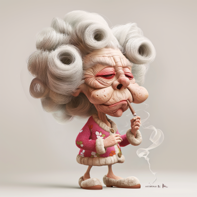 Old Woman Caricature Portrait