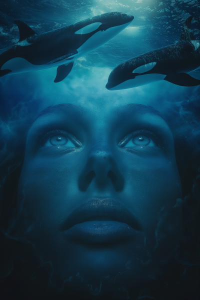 Deep Blue Surreal Underwater Scene
