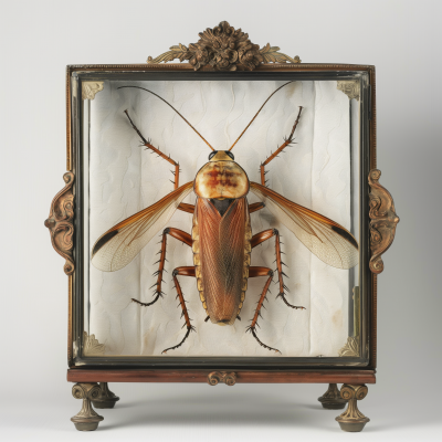 Ornate Frame with Cockroach Display