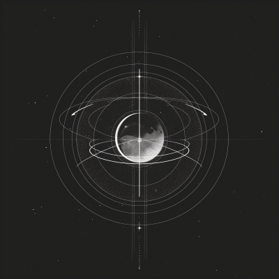 Abstract Monochrome Orbital Design