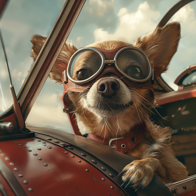Chihuahua in Pilot Gear