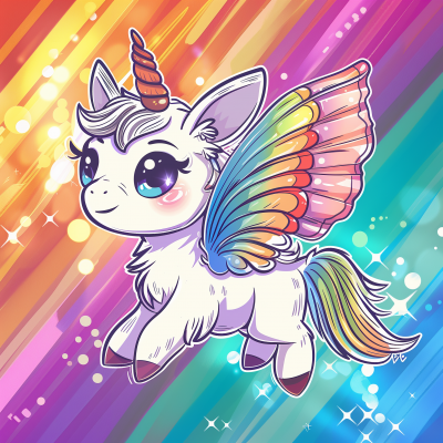 Colorful Unicorn Pegasus Artwork