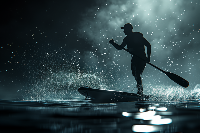 Stand Up Paddling in Dramatic Lighting