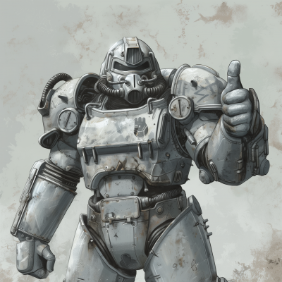 Post-apocalyptic Power Armor Soldier