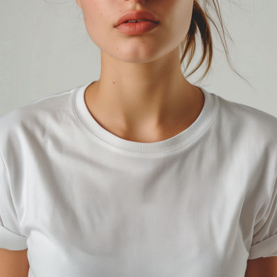 Plain White T-shirt Close-up