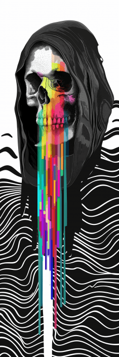 Glitchy Rainbow Skeleton