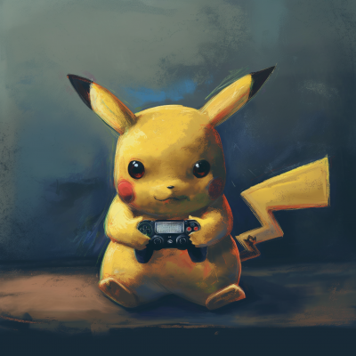 Pikachu Playing Video Game