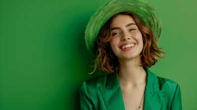 Green Smiley Woman