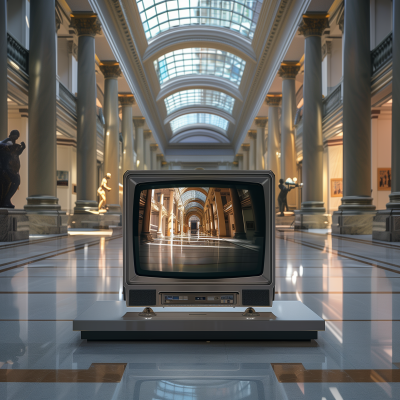Vintage Television in Museum