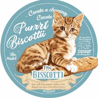 The Purrfect Biscotti Bakery Logo