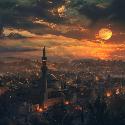 Middle Eastern Cityscape Sunset