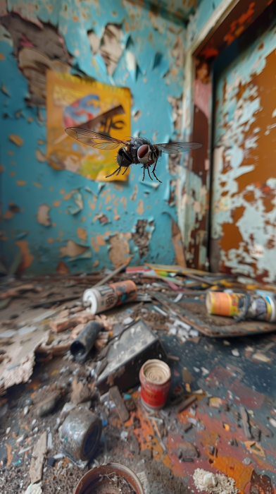 Abandoned Room with Fly