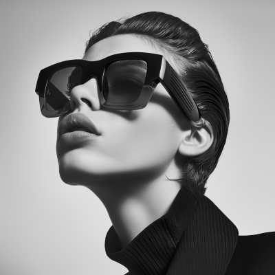 Minimalistic Black and White Sunglasses