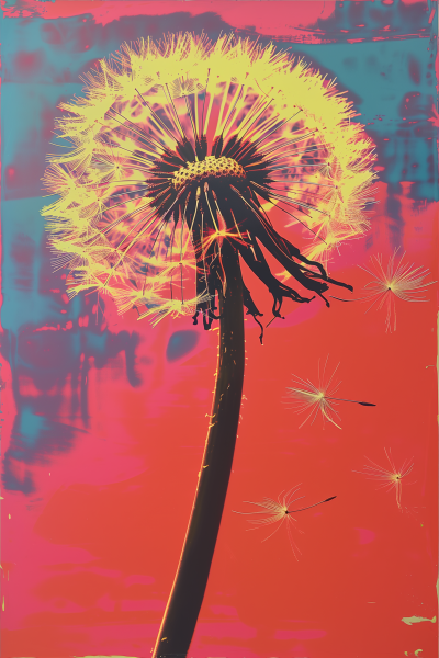 Dandelion in Andy Warhol Style