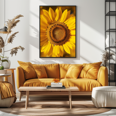 Sunflower Wall Poster Mockup