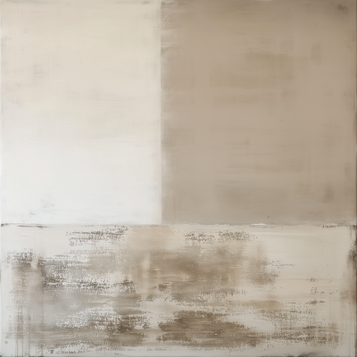 Abstract White and Beige Painting