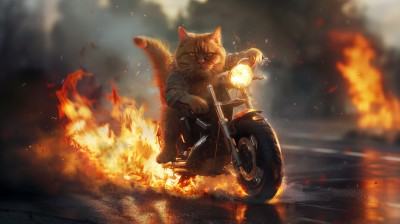 Stunt Cat on Fire