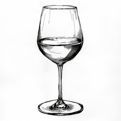 Minimalistic Engraved Wine Cup Print