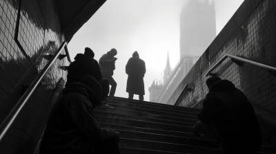 Gang Members on Stairs in London