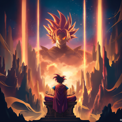 Meditating Super Saiyan God Goku