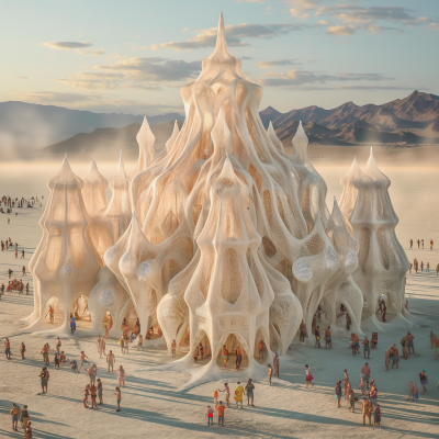Futuristic Temple Complex in a Desert