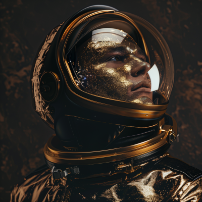 Golden Astronaut Portrait