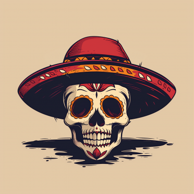 Mexican Skull Illustration