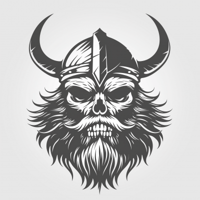 Viking Skull Vector Logo