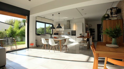 Modern Kitchen and Dining Area