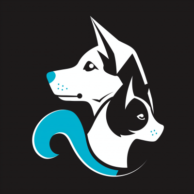 Stylized Husky Dogs Illustration