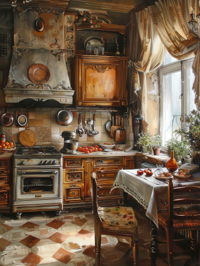 Vintage Kitchen Painting