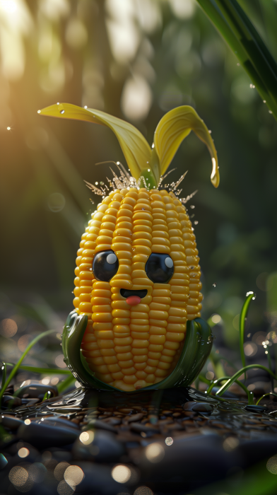Smiling Corn Character